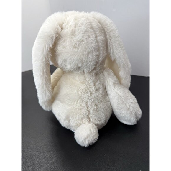 Spark Create Soft Bunny Rabbit White Plush Satin Ears Rattle 16” Stuffed Animal - Picture 3 of 11